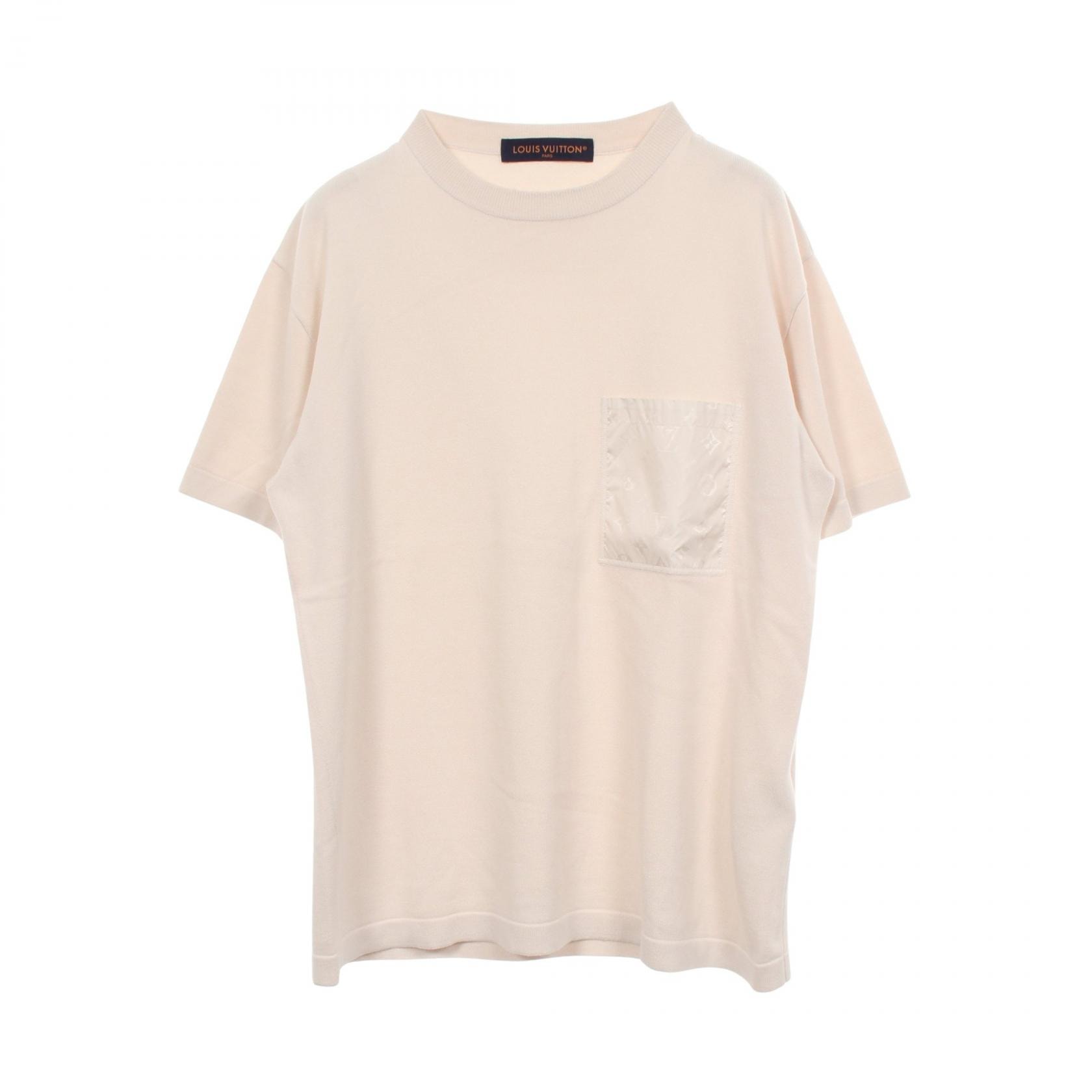 ルイ・ヴィトン LOUIS VUITTON モノグラム ナイロンディテール ポケット付き ニット 半袖Tシャツ 衣料品 トップス コットン メンズ ホワイト系 RM252MQ ZLW HTN44W 【中古】
