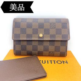 ◇ルイヴィトン◇ポルトトレゾール/エテュイパピエ/ダミエ/三折財布 1500円のイヤリング ポルトトレゾール ダミエ ✨極美品✨ルイヴィトン エテュイ パスケース付 パピエ 折り財布