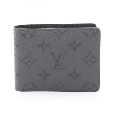 ルイ・ヴィトン LOUIS VUITTON ポルトフォイユ スレンダー モノグラムエクリプスリバース 二つ折り財布 財布 PVC グレー メンズ グレー系 M80906 【中古】