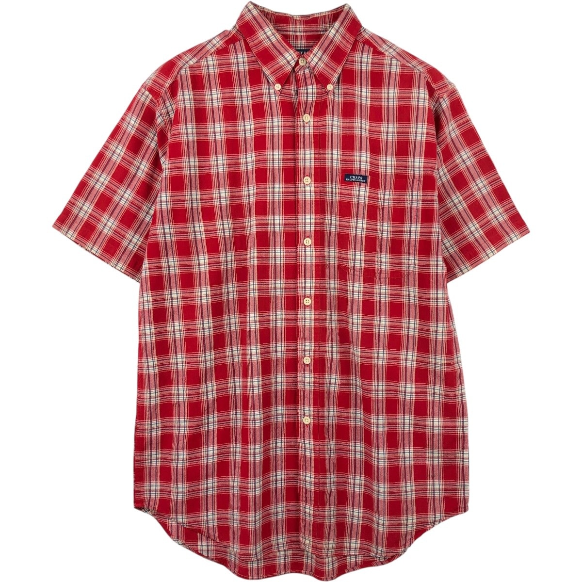 古着 ラルフローレン Ralph Lauren CHAPS チャップス 半袖 ボタンダウン チェックシャツ/eaa660935