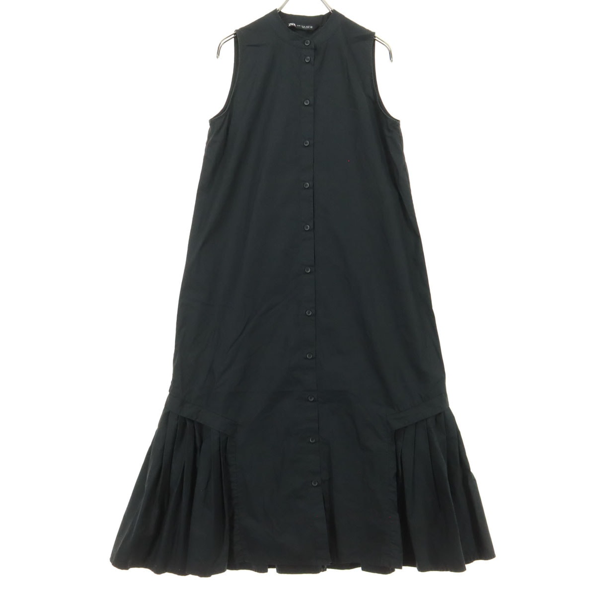 美品 ZARA ザラ ノースリーブ シャツワンピース XS ブラック