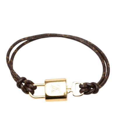 ルイ ヴィトン モノグラム ブラスレ ロックイットアゲイン ブレスレット M8015 ブラウン ゴールド PVC レディース LOUIS VUITTON 中古