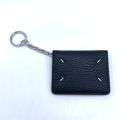 Maison Margiela 4-Stitch Key Ring Card Case "Black"