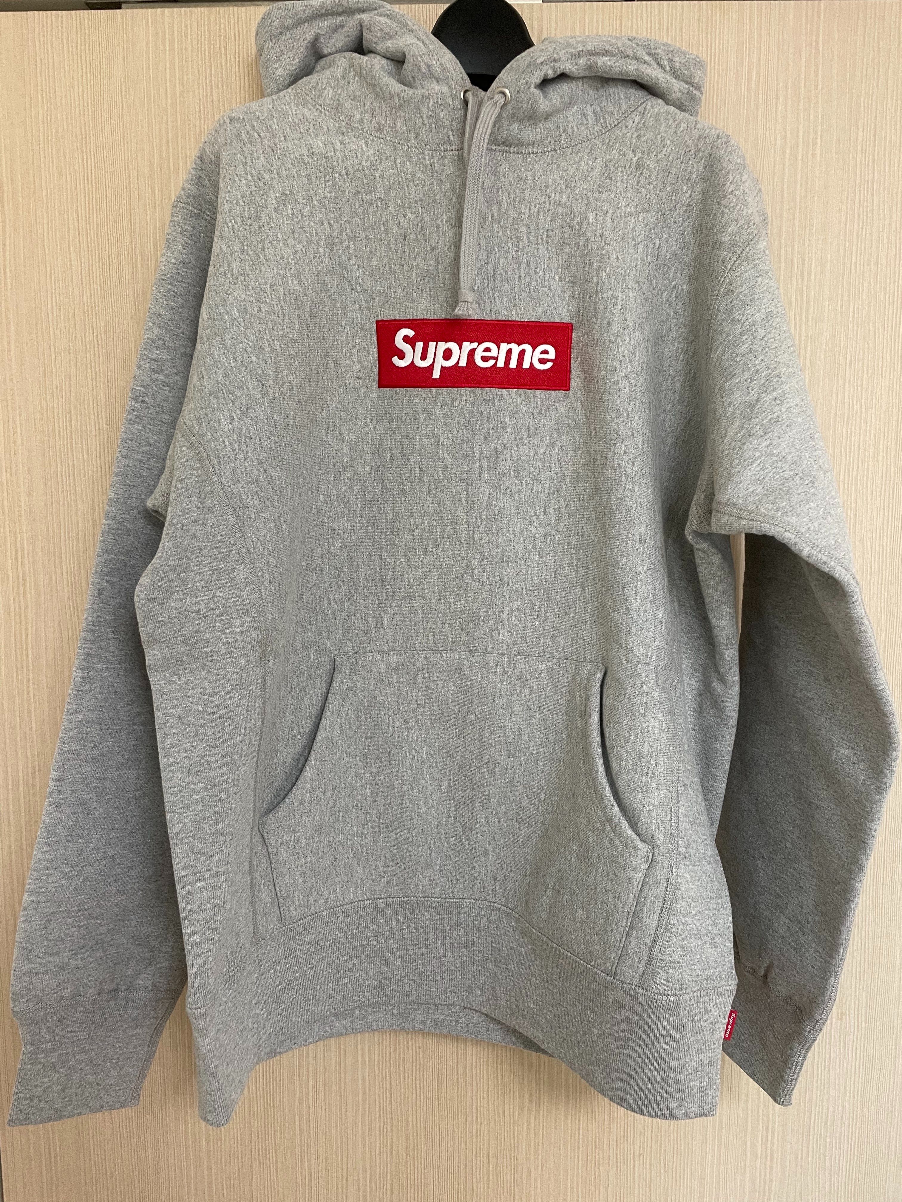 Supreme Cross Box Logo Hooded Sweatshirt "Grey"