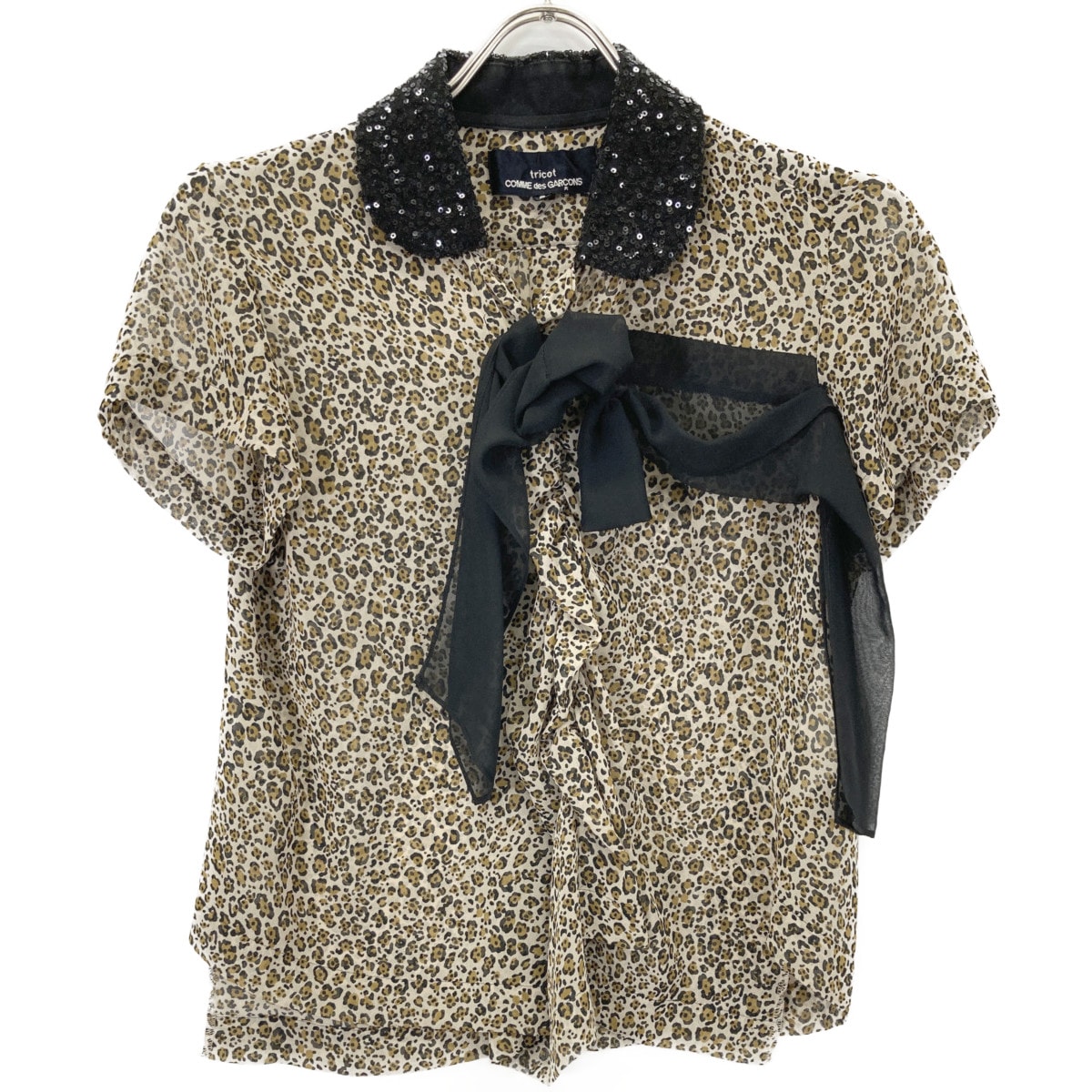 トリココムデギャルソン TI-B031 レオパード フリルブラウス S