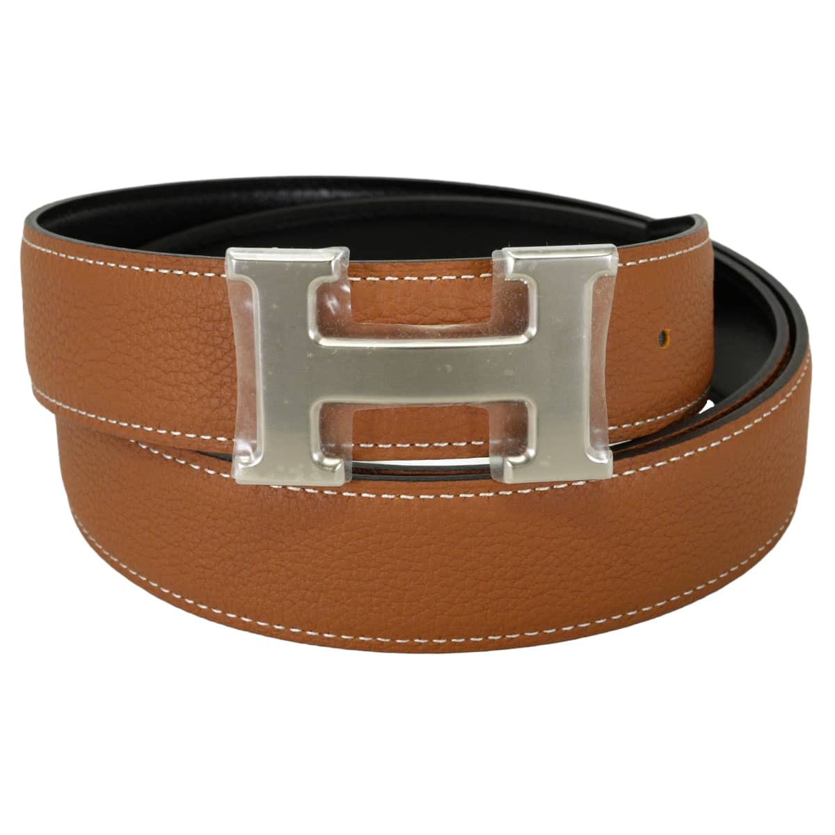 【渋谷並木橋店】HERMES エルメス ベルト Hベルト コンスタンス32 リバーシブル ゴールド/黒 (ブラック) トゴ/ボックスカーフ #95 シルバー金具 K刻印 新品