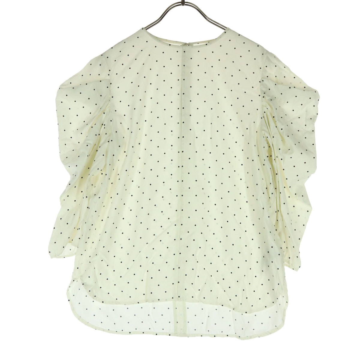 美品 Mila Owen ミラオーウェン ドット柄 5分袖 カットソー オフホワイト 09WFT241942