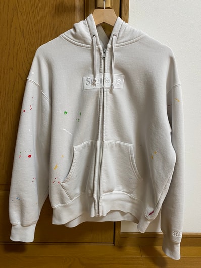 Supreme x MM6 Maison Margiela Box Logo Zip Up Hooded Sweatshirt "White"