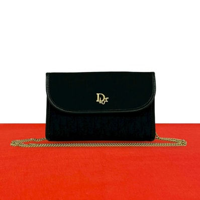 Christian Dior ディオール トロッター 柄 ロゴ 金具 キャンバス レザー ショルダーバッグ ブラック
29543