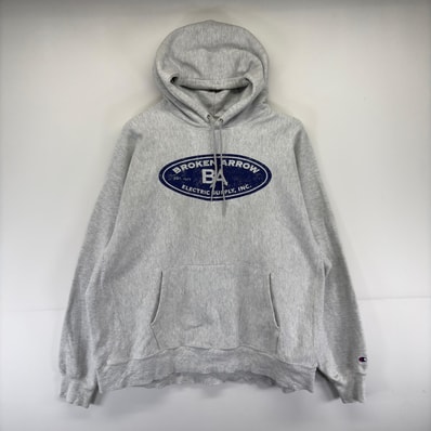 古着 チャンピオン Champion パーカー スウェット 大きいサイズ 霜降り プレミアムリバースウィーブ グレー系 プリント メンズ