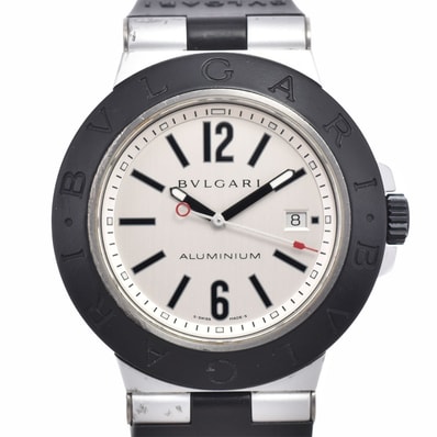 ブルガリ BVLGARI AL44TA アルミニウム デイト シルバー 自動巻き メンズ 腕時計 A#149462