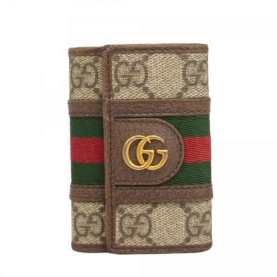 【6dd5161-k】グッチ キーケース オフィディア 603732 PVC ベージュ ブラウン ゴールド金具【中古】レディース