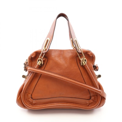 クロエ Chloe パラティ ミディアム 2WAY ハンドバッグ バッグ レザー レディース ブラウン系 【中古】
