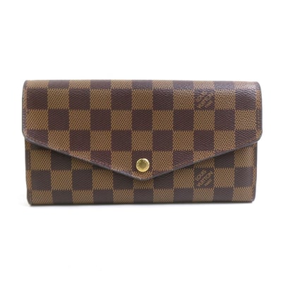 ルイ ヴィトン LOUIS VUITTON 長財布 ダミエ ポルトフォイユ サラ ダミエキャンバス ローズバレリーヌ レディース N60114【中古】 h32365a