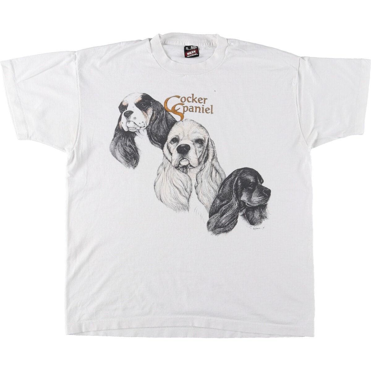 古着 90年代 フルーツオブザルーム FRUIT OF THE LOOM COCKER SPANIEL コッカースパニエル 犬柄 アニマルTシャツ USA製 メンズXL相当 ヴィンテージ/eaa567575