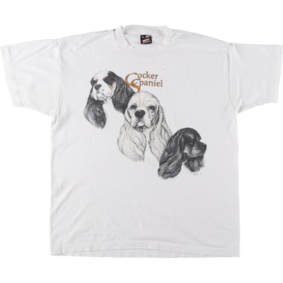 古着 90年代 フルーツオブザルーム FRUIT OF THE LOOM COCKER SPANIEL コッカースパニエル 犬柄 アニマルTシャツ USA製 メンズXL相当 ヴィンテージ/eaa567575