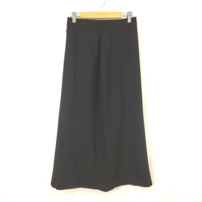 80s-90s/Vintage/美品★Chloe【クロエ】 ロングスカート 【40/L程度/黒/black】ウール100%/スリット/日本正規代理店タグ/skirt◆BJ016-a