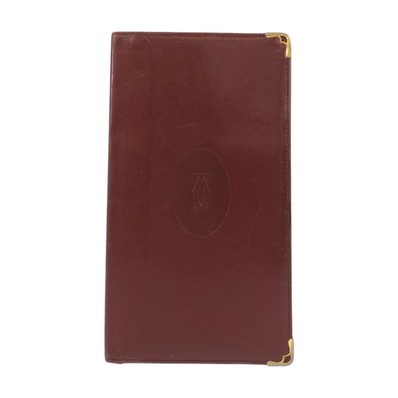 CARTIER カルティエ ヴィンテージ マストライン ボルドー ゴールド金具 レザー 長財布 ロングウォレット 札入れ 410597 【中古】