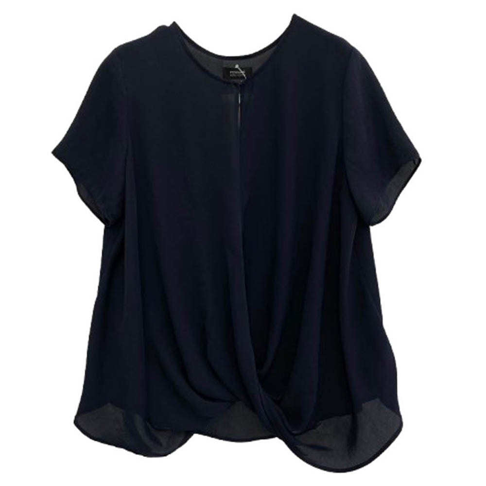 JOURNAL STANDARD ジャーナルスタンダード Tシャツ 16-051-370-0510 L'essage レサージュ 半袖 ブラウス ネイビー系 F【美品】【中古】