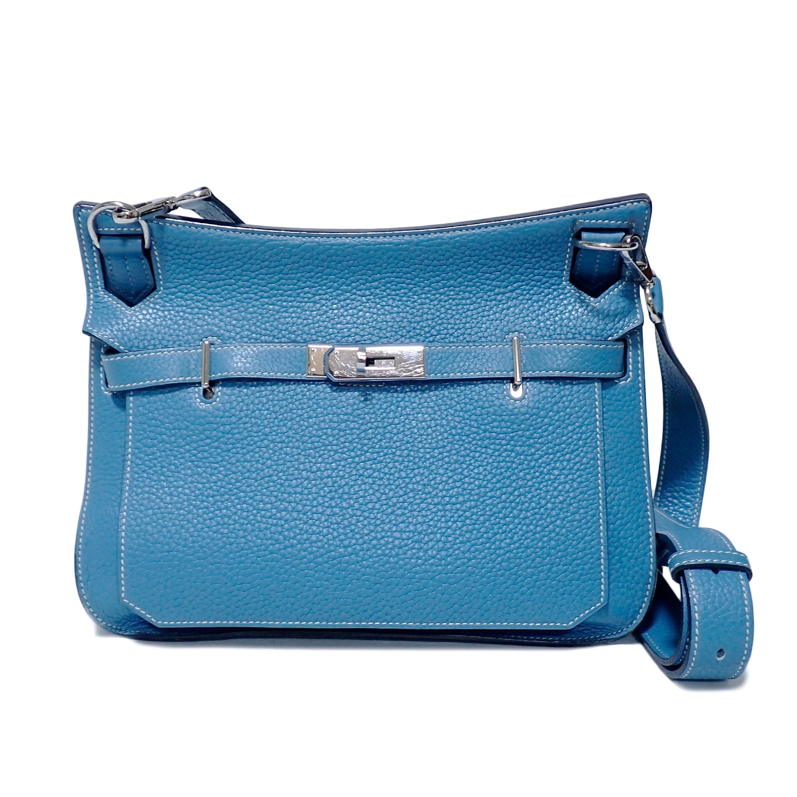 HERMES エルメス  ジプシエール28 ブルージーン トリヨンクレマンス  シルバー金具 R刻印 2014年  ブルー  レディース ショルダーバッグ