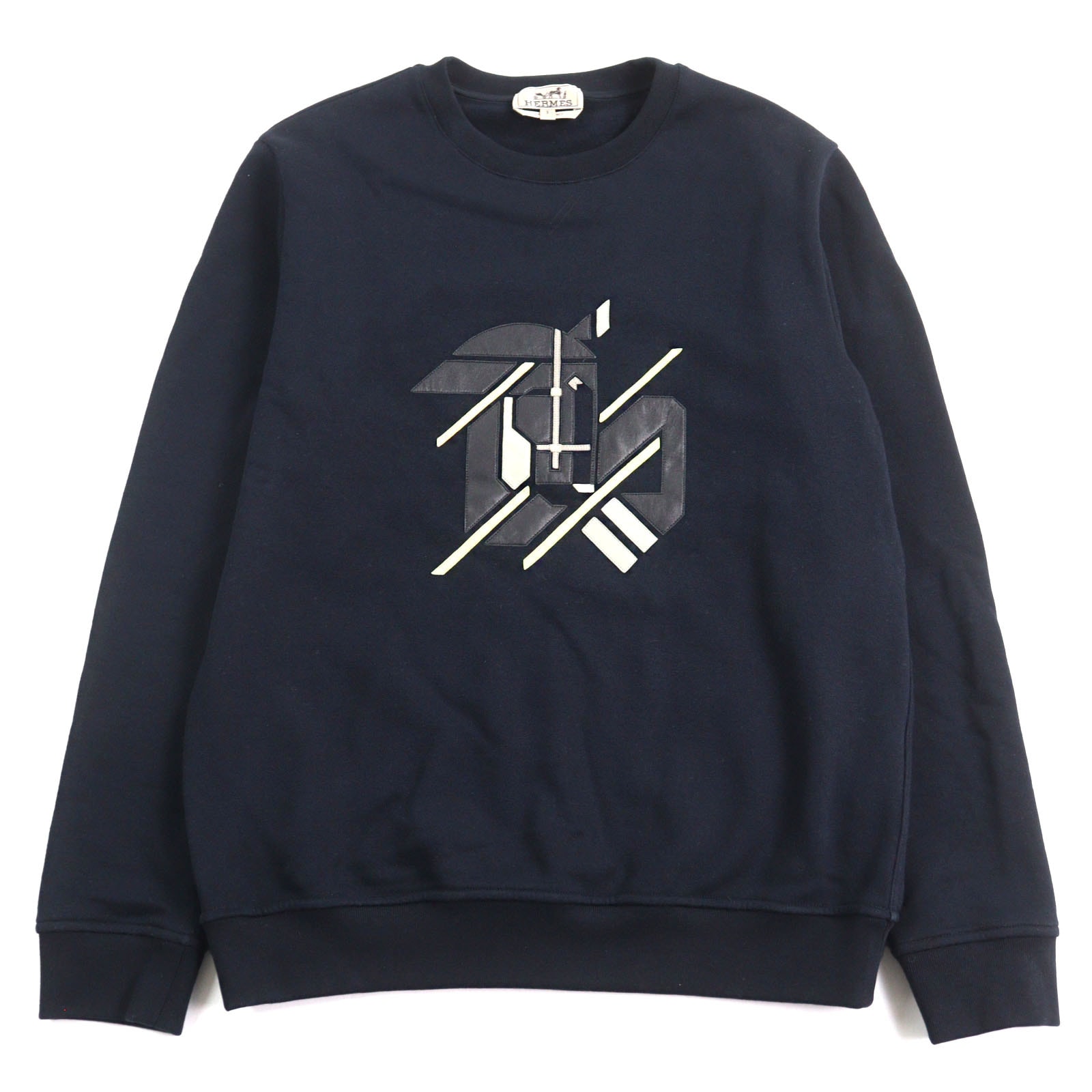 美品 エルメス
 スウェット Chevaux en Symetrie シュヴォー アン シンメトリー ネイビー系 メンズ S