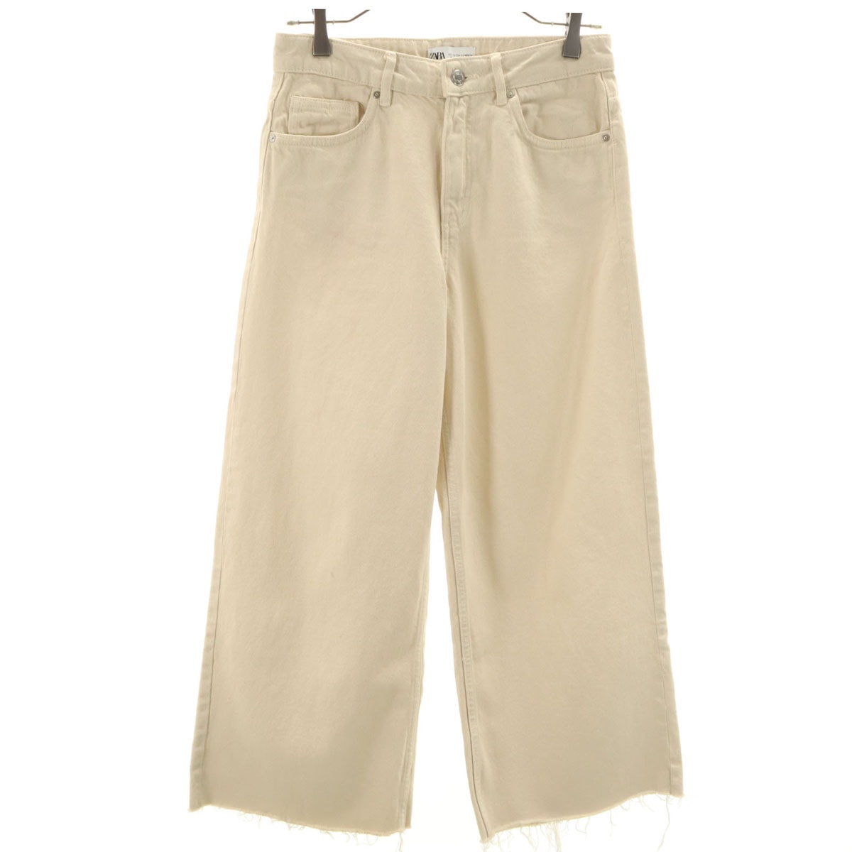 ZARA ザラ カットオフ ワイドパンツ 34 ベージュ