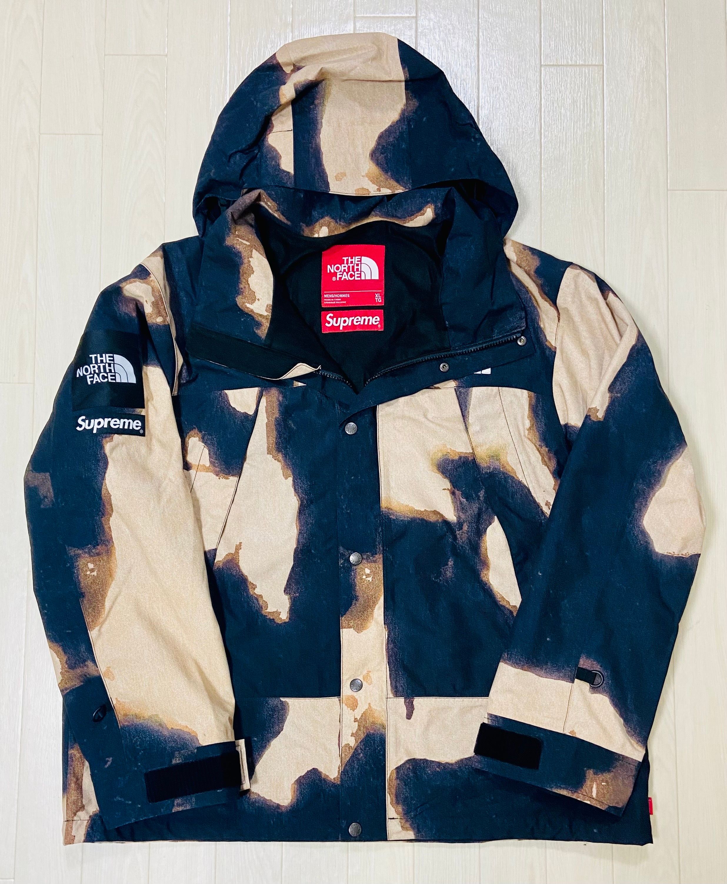 Supreme x The North Face Bleached Denim Print Mountain Jacket "Black"