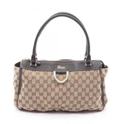 グッチ GUCCI アビー GGキャンバス トートバッグ バッグ キャンバス レザー レディース ベージュ系 / ブラウン系 189831 【中古】