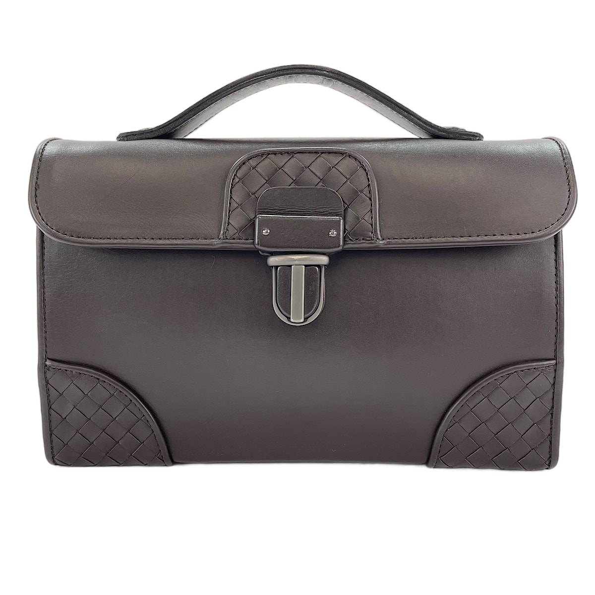 ボッテガヴェネタ BOTTEGAVENETA レザー イントレチャート ハンドバッグ【中古】