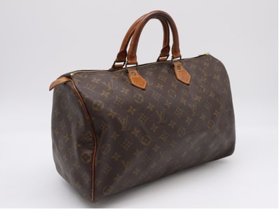 LOUIS VUITTON ルイ・ヴィトン モノグラム スピーディ35 M41524 ハンドバッグ ブラウン コーティングキャンバス レザー レディース