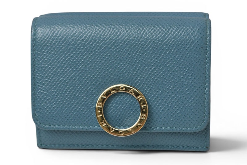 B (目立った傷や汚れなし)】ブルガリ BVLGARI 三つ折り財布 ロゴ