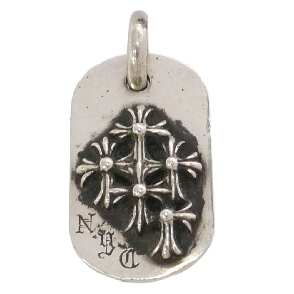 CHROME HEARTS クロムハーツ(原本無) NYC RAISED CEM CRS DOG TAG NYC限定 レイズド セメタリー クロス ドッグタグ ペンダントトップ シルバー系【中古】