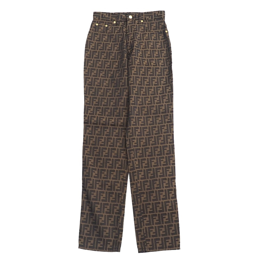 ■美品■FENDI フェンディ ヴィンテージ パンツ サイズ42 ズッカ ダブルF テーパード ブランド古着【中古】20260325/RA8526