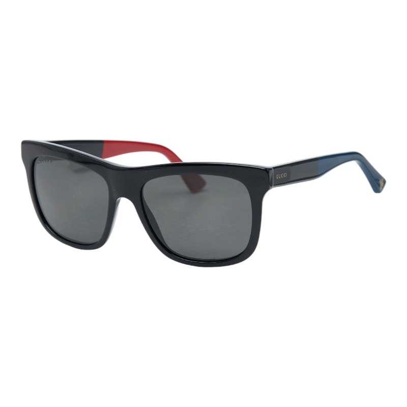 グッチ サングラス GG0158S ブラック レッド ブルー プラスチック レディース GUCCI 中古