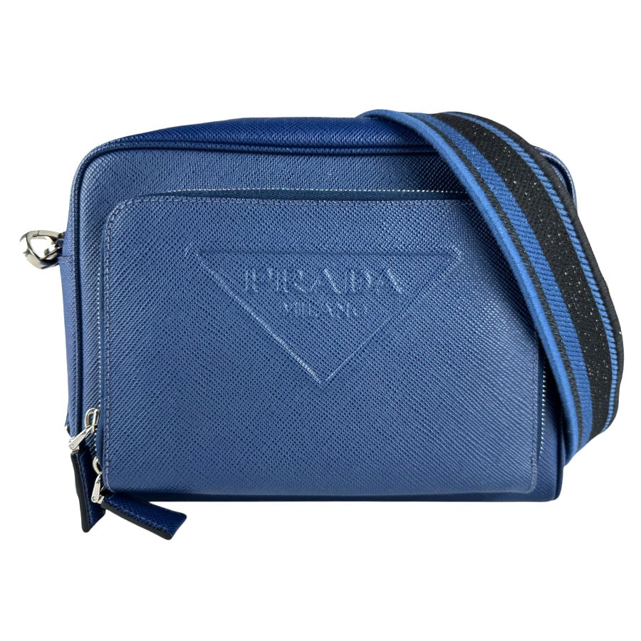 プラダ PRADA ショルダーバッグ レザー ブルー ユニセックス【中古】 z8831