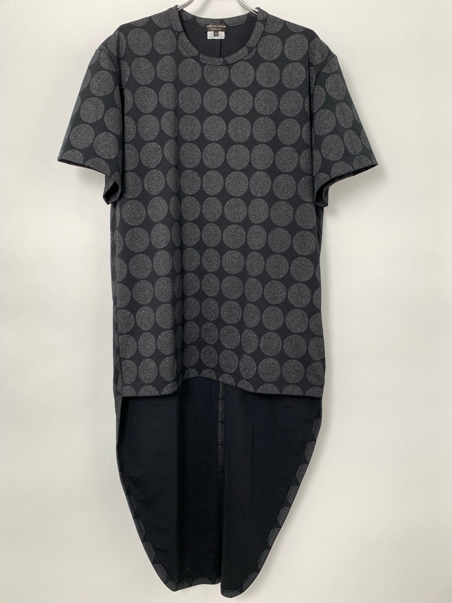 COMME des GARCONS HOMME PLUS Polyester Smooth Metallic Print T-Shirt "Black"
