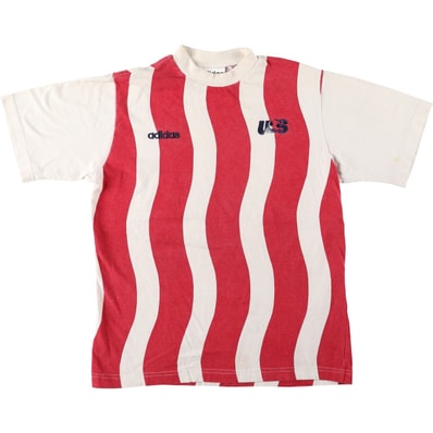 古着 90年代 アディダス adidas アメリカ代表 ボーダー柄 スポーツTシャツ メンズXL相当 ヴィンテージ/eaa664424