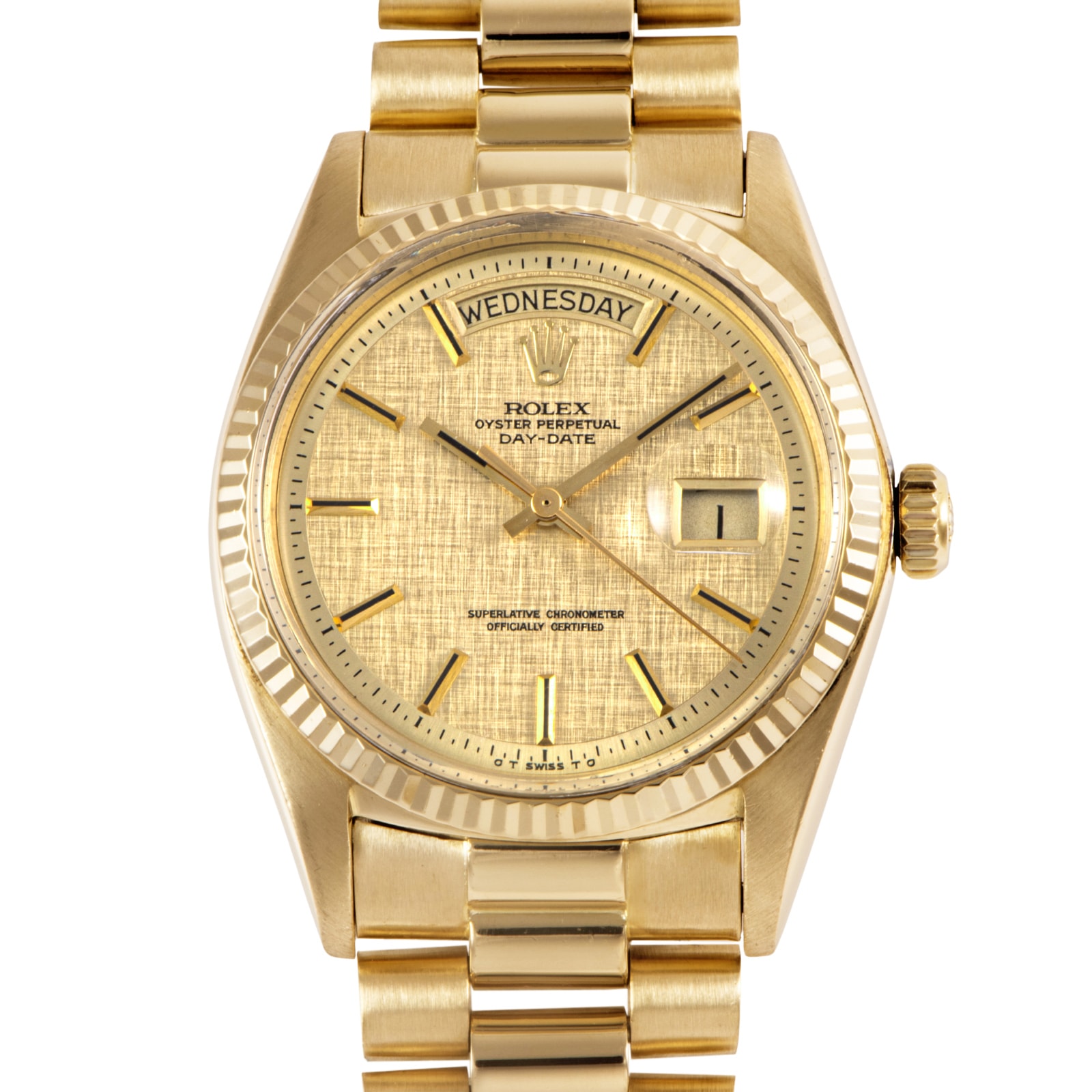ROLEX ロレックス デイデイト シグマダイヤル リネン モザイク 1972年製 1803 K18YG【中古】