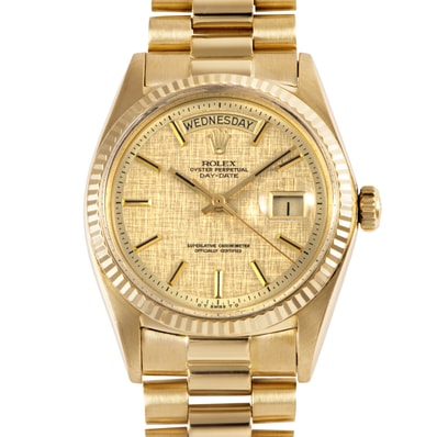 ROLEX ロレックス デイデイト シグマダイヤル リネン モザイク 1972年製 1803 K18YG【中古】