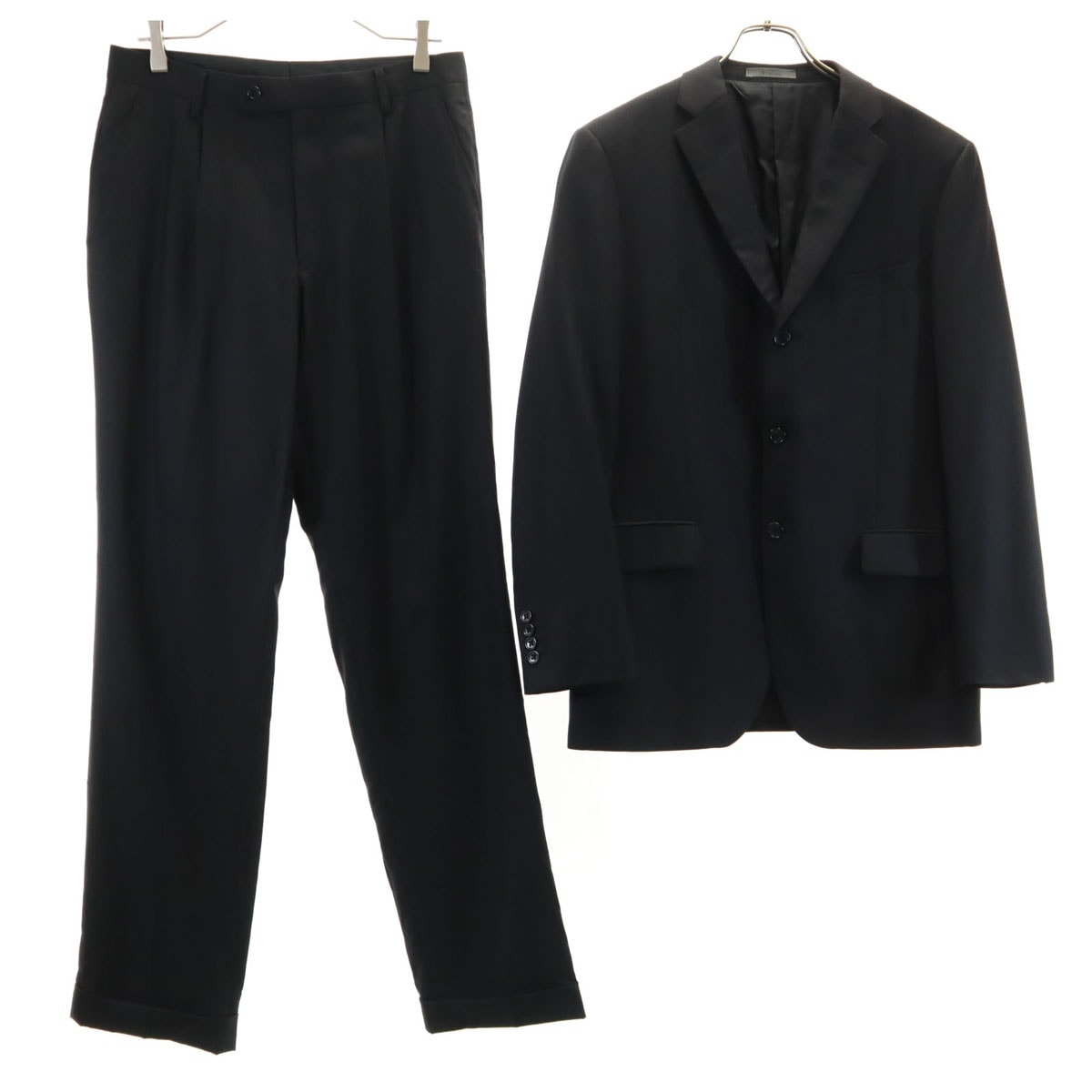 Calvin klein カルバンクライン 日本製 シルクブレンド スーツ 上下セットアップ 38 ブラック
