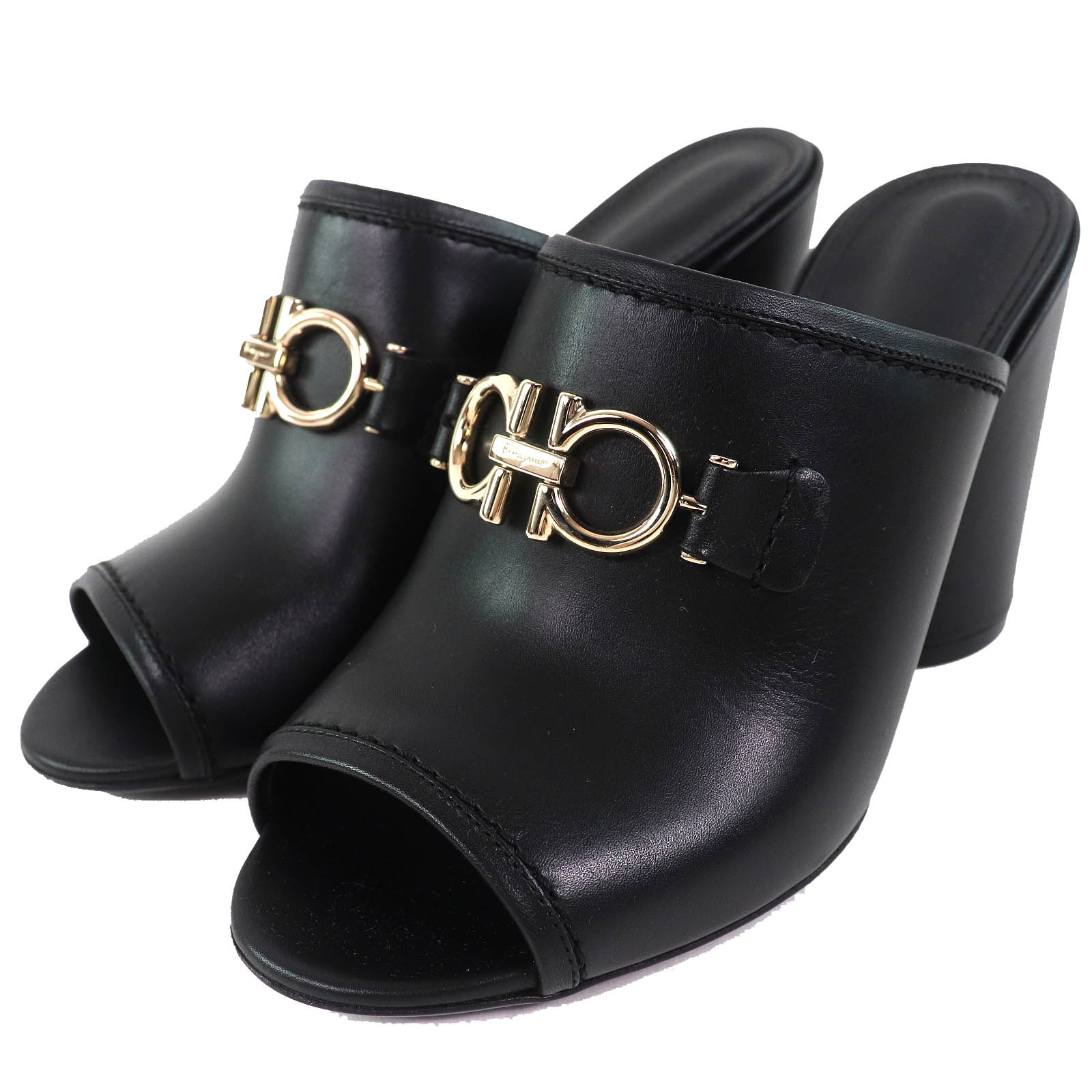 極美品 サルヴァトーレフェラガモ
 サンダル ブラック レディース 6