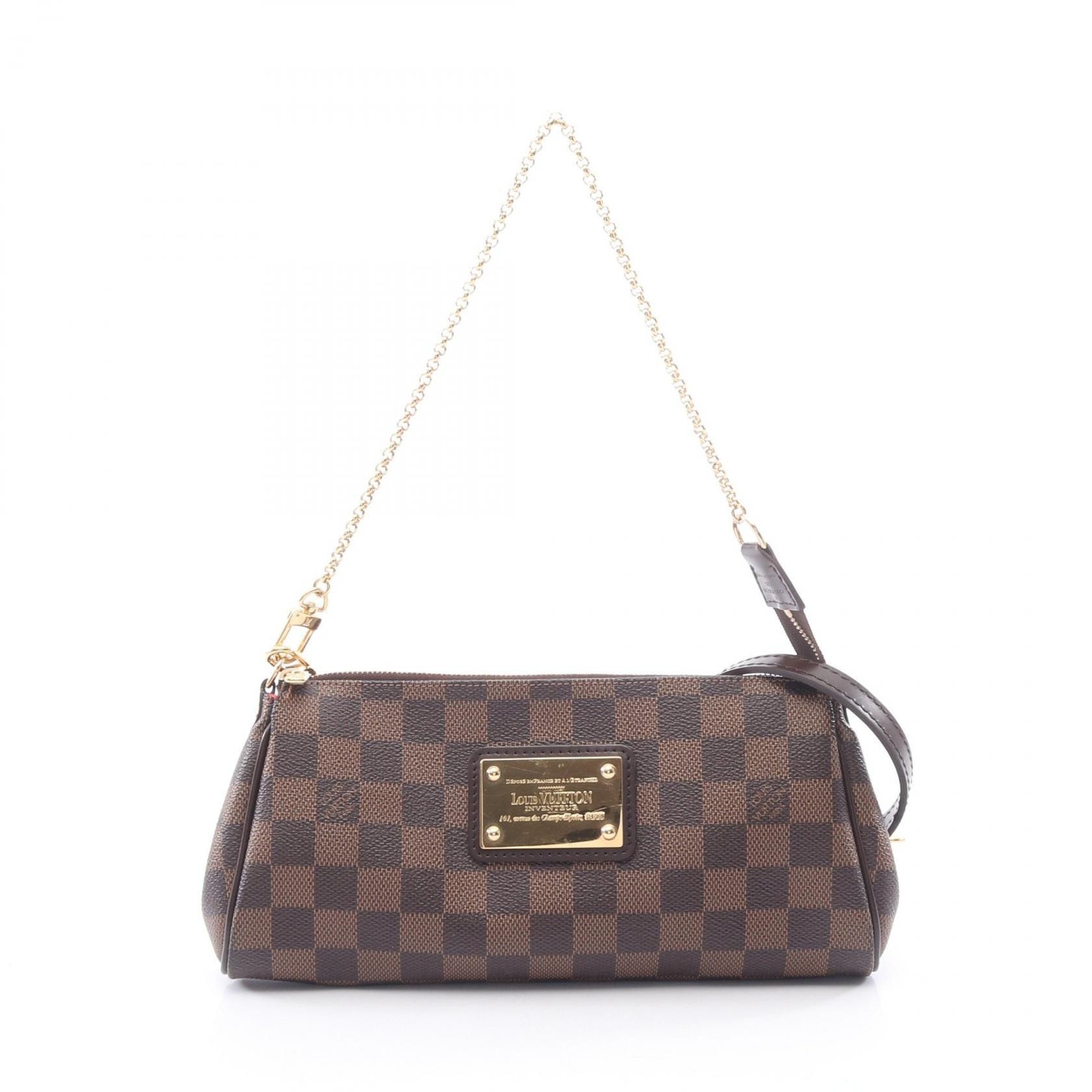 ルイ・ヴィトン LOUIS VUITTON エヴァ 2WAY ハンドバッグ バッグ PVCコーティングキャンバス レザー ダミエ エベヌ レディース ブラウン系 N55213 【中古】