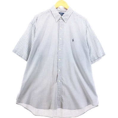 古着 ラルフローレン Ralph Lauren BLAKE 半袖 ボタンダウン チェックシャツ メンズXL相当/eaa560658
