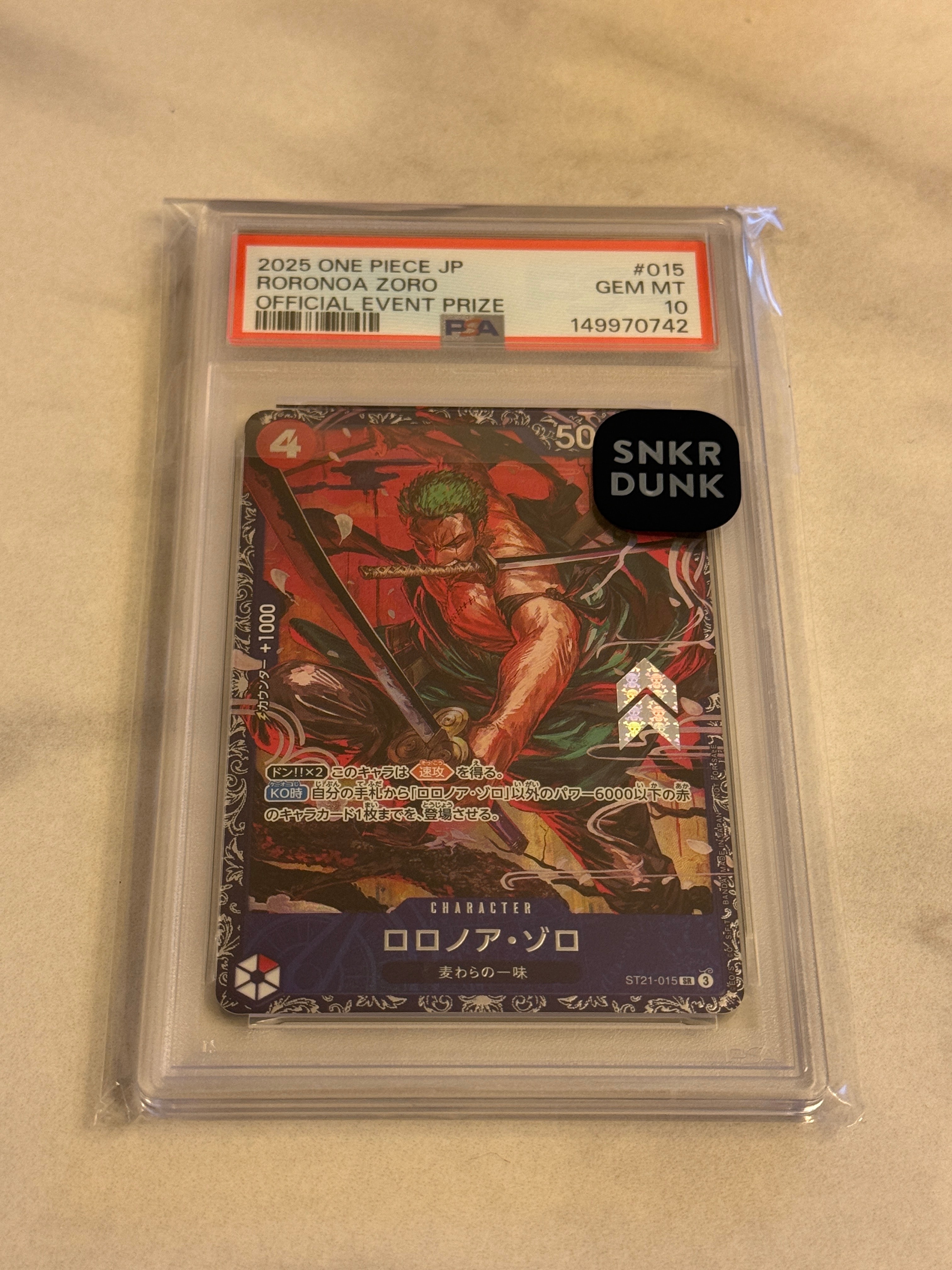 PSA 10]Roronoa Zoro SR [ST21-015](Promotional Card 