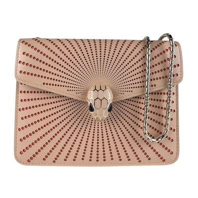 ブルガリ BVLGARI ショルダーバッグ セルペンティ フォーエバー レザー ピンクベージュ レディース【中古】 z9897