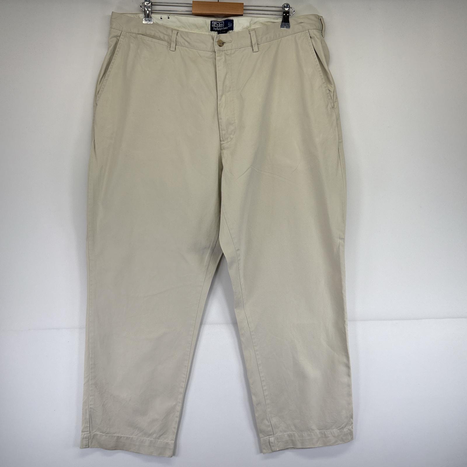 古着 ポロバイラルフローレン Polo by Ralph Lauren チノパンツ ポロチノ 大きいサイズ スラックス 長ズボン w42 L30 アイボリー メンズ
