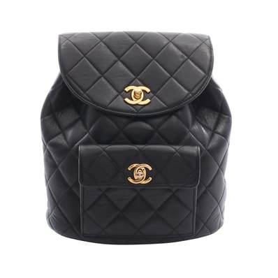 シャネル CHANEL マトラッセ リュックサック バックパック バッグ ラムスキン(羊革) レディース ブラック系 【中古】