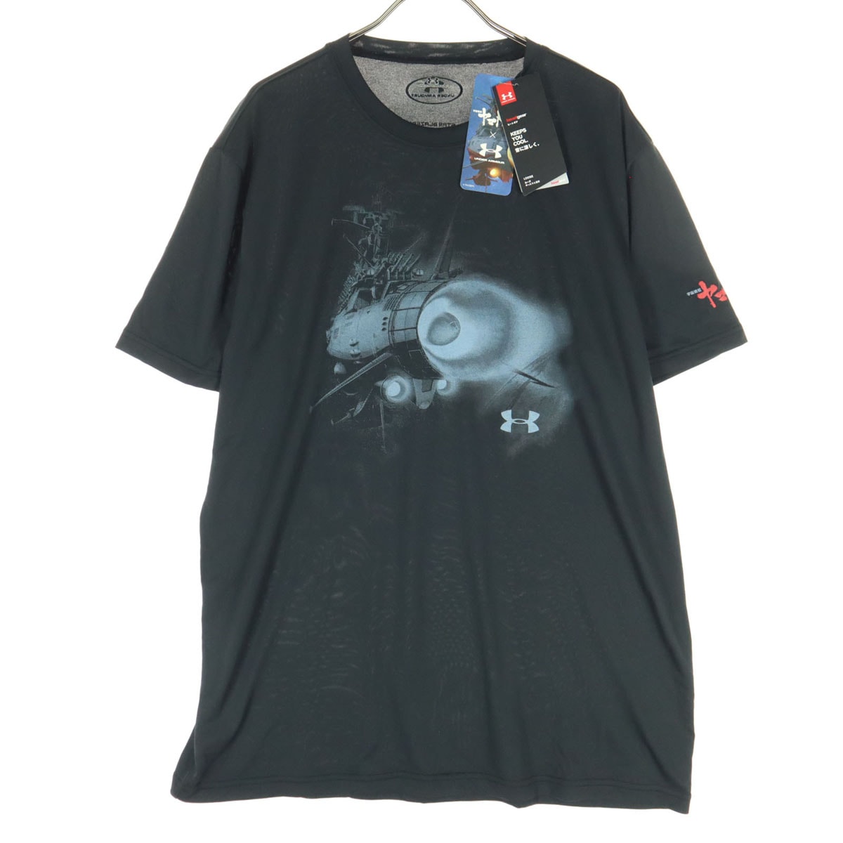 UNDER ARMOUR アンダーアーマー 宇宙戦艦ヤマト コラボ プリント柄 半袖 Tシャツ XL ブラック