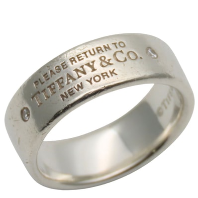 【中古】 ティファニー リング・指輪 リターン トゥ ナロー シルバー925 ダイヤモンド 約4.7g シルバー 2PD アクセサリー 小物 レディース 女性 TIFFANY&Co.