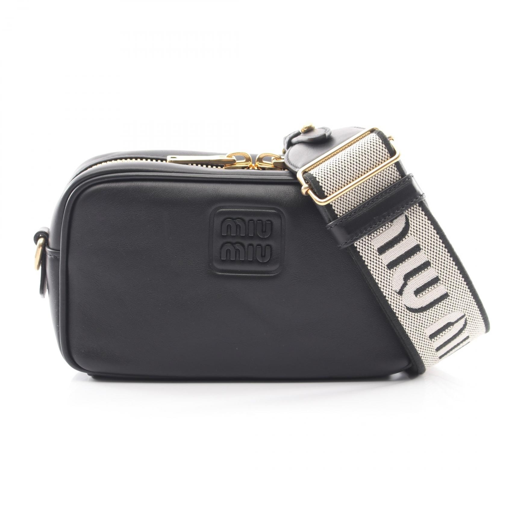 ミュウ ミュウ Miu Miu SAFTY PADDED ショルダーバッグ バッグ レザー レディース ブラック系 5BH225 【中古】